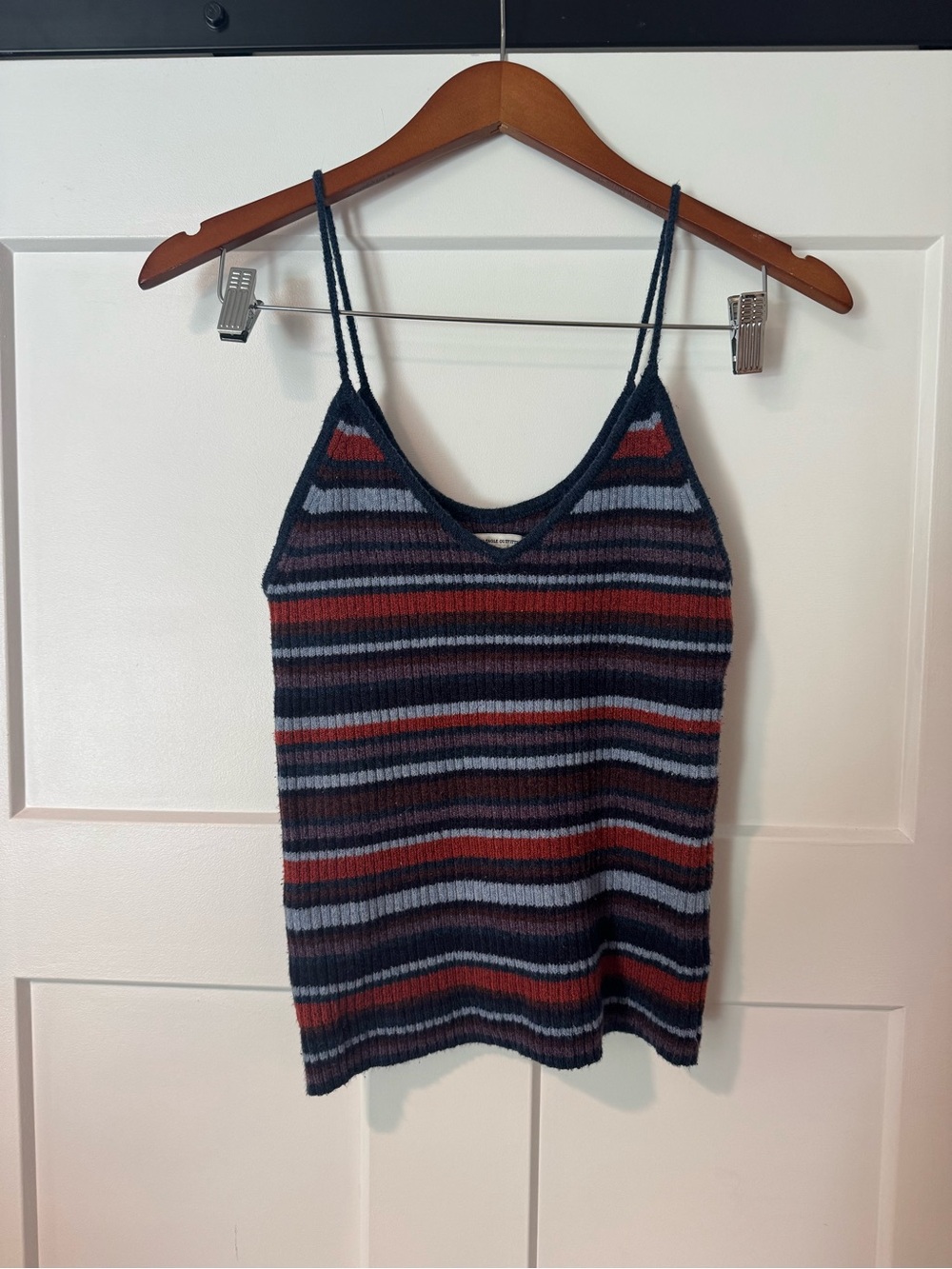 American Eagle Striped Knit Cami Tank Top - Navy & Rust